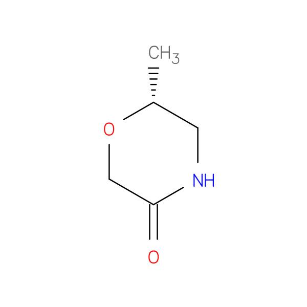 (6R)-6-Methylmorpholin-3-one 化学構造式