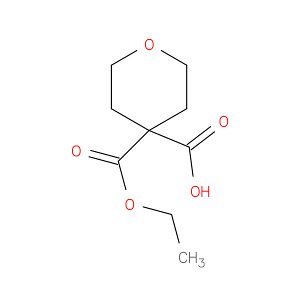 4-(Ethoxycarbonyl)oxane-4-carboxylic acid 化学構造式