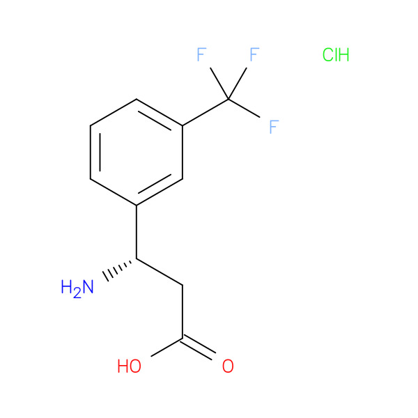 (3S)-3-Amino-3-[3-(trifluoromethyl)phenyl]propanoic acid hydrochloride 化学構造式