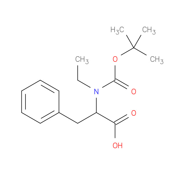 2-{[(tert-butoxy)carbonyl](ethyl)amino}-3-phenylpropanoic acid 化学構造式
