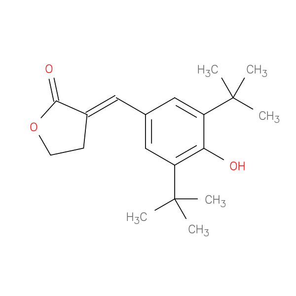 (E)-3-[[3,5-bis(1,1-dimethylethyl)-4-hydroxyphenyl]methylene]dihydro-2(3H)-furanone 化学構造式