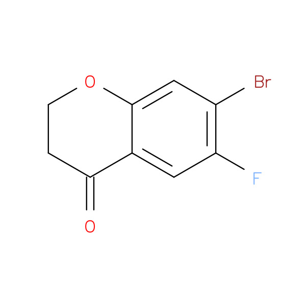 7-Bromo-6-fluorochroman-4-one 化学構造式