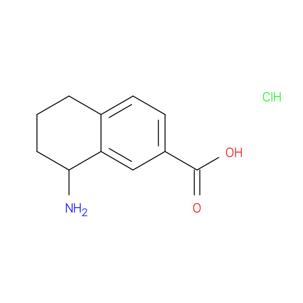 8-Amino-5，6，7，8-tetrahydronaphthalene-2-carboxylic acid hydrochloride 化学構造式