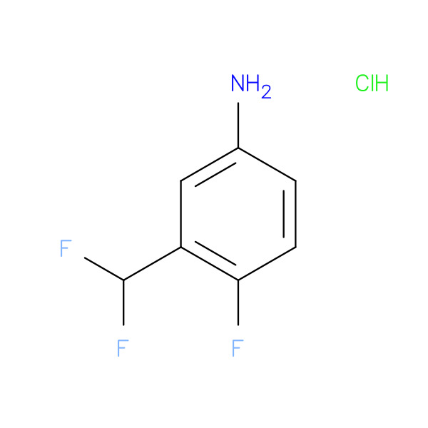 3-(Difluoromethyl)-4-fluoroaniline hydrochloride 化学構造式