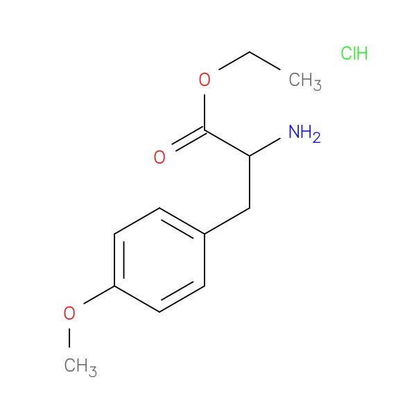 Ethyl 2-amino-3-(4-methoxyphenyl)propanoate hydrochloride 化学構造式