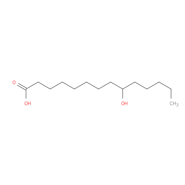 Tetradecanoic acid, 9-hydroxy- 化学構造式