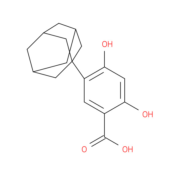 5-(1-Adamantyl)-2,4-dihydroxybenzoic acid 化学構造式