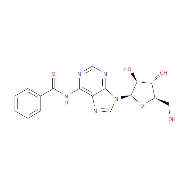 9-(b-D-Arabinofuranosyl)-N6-benzoyladenine 化学構造式