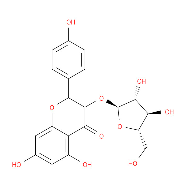 Dihydrokaempferol-3-O-arabinoside 化学構造式