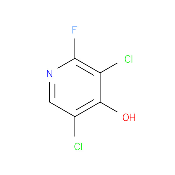 3,5-Dichloro-2-fluoropyridin-4-ol 化学構造式