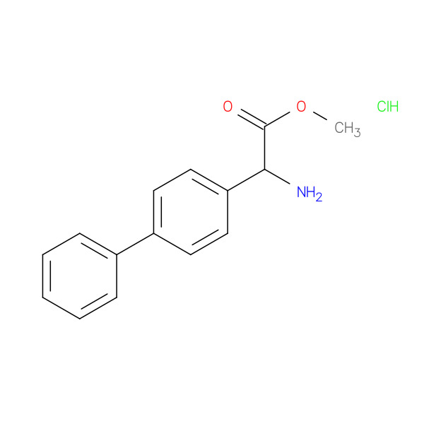 METHYL 2-AMINO-2-(4-PHENYLPHENYL)ACETATE HYDROCHLORIDE 化学構造式
