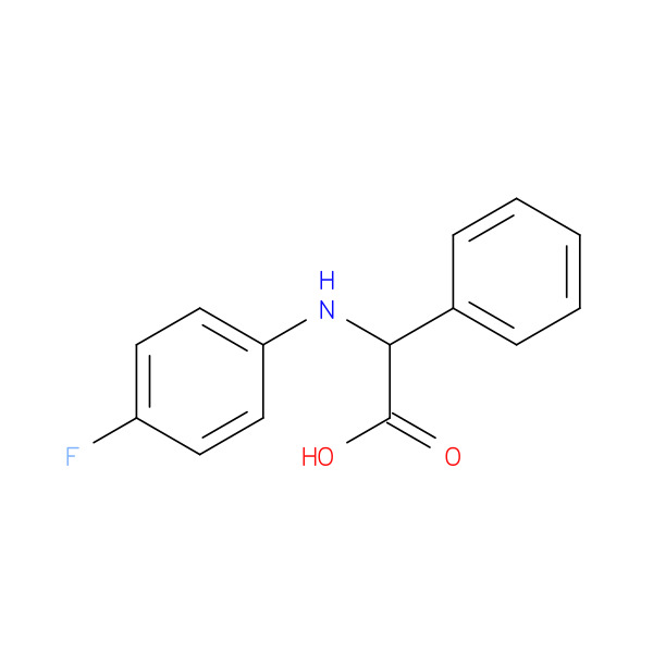 (4-Fluoro-phenylamino)-phenyl-acetic acid 化学構造式