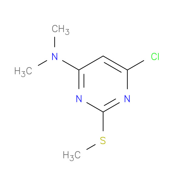 (6-Chloro-2-methylsulfanyl-pyrimidin-4-yl)-dimethyl-amine 化学構造式
