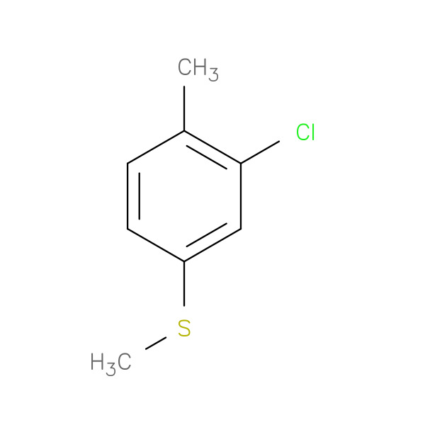 3-Chloro-4-methylphenyl methyl sulfide 化学構造式