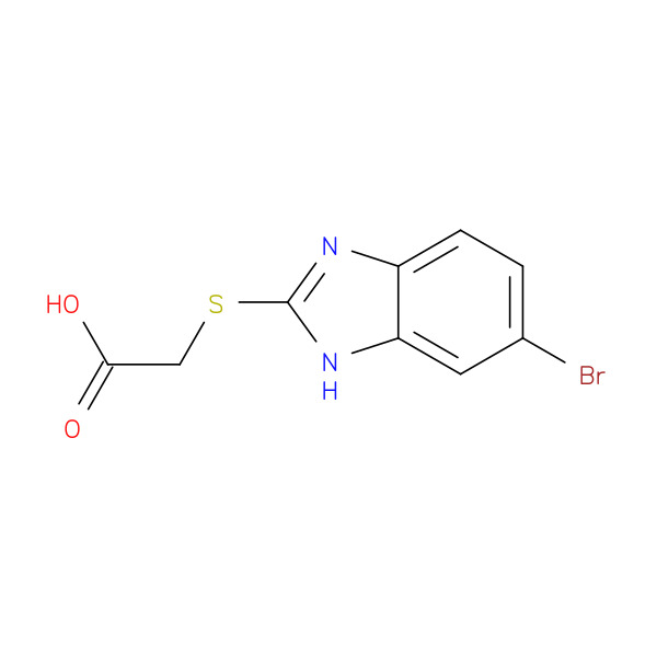 (6-Bromo-1H-benzoimidazol-2-ylsulfanyl)-acetic acid 化学構造式