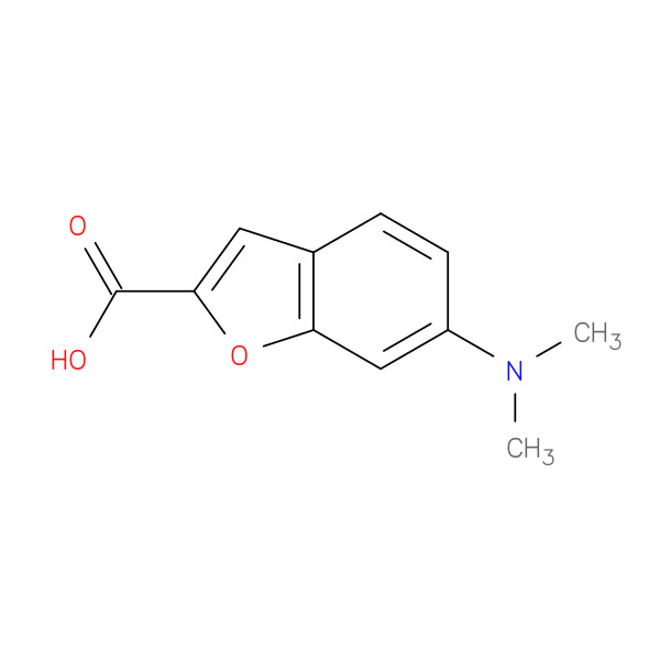 6-(Dimethylamino)-1-benzofuran-2-carboxylic acid 化学構造式