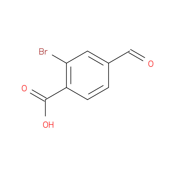 2-Bromo-4-formylbenzoic acid 化学構造式