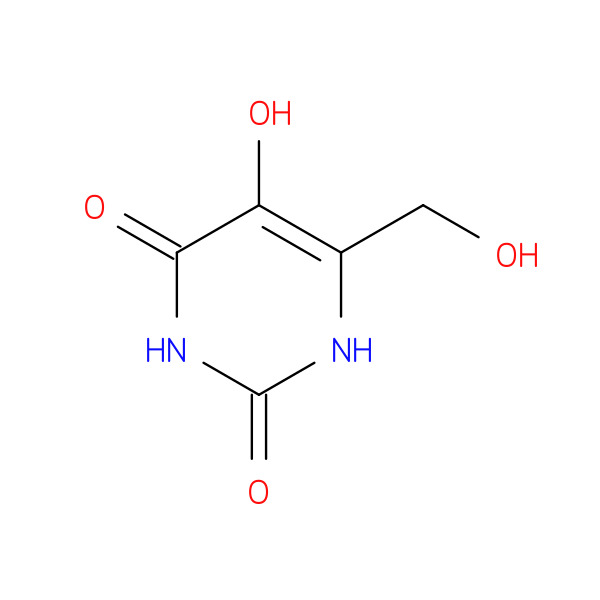 6-(Hydroxymethyl)-5-hydroxyuracil 化学構造式