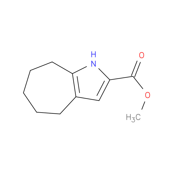 Cyclohepta[b]pyrrole-2-carboxylic acid, 1,4,5,6,7,8-hexahydro-, methylester 化学構造式