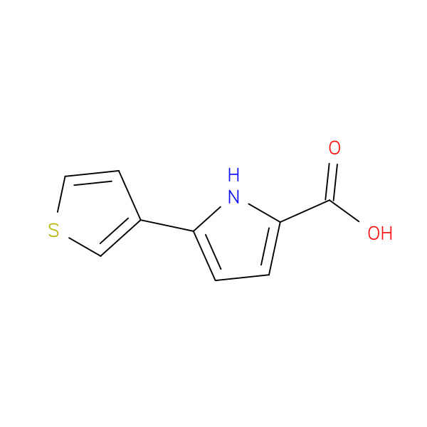 5-(Thiophen-3-yl)-1H-pyrrole-2-carboxylic acid 化学構造式