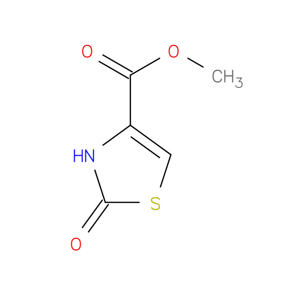 2-Hydroxy-thiazole-5-carboxylic acid methyl ester 化学構造式