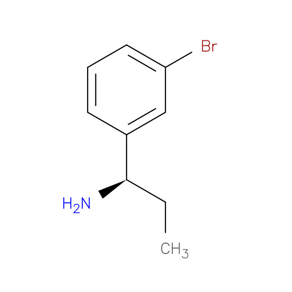 (R)-1-(3-Bromophenyl)propan-1-amine 化学構造式
