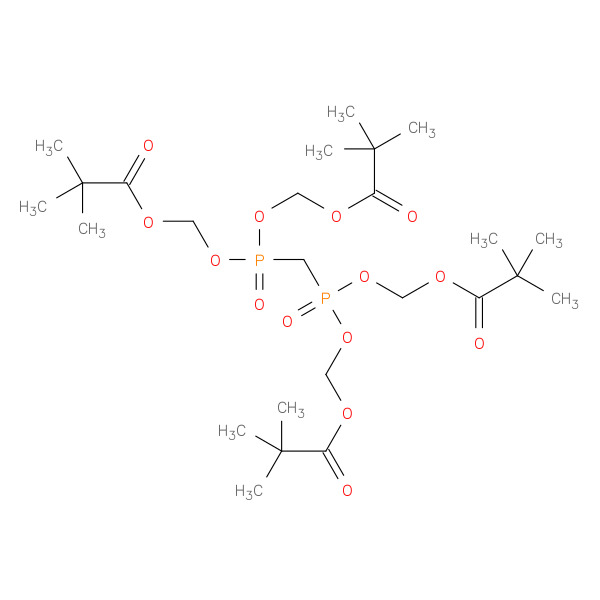 Tetrakis[(pivaloyloxy)methyl] methylenediphosphonate 化学構造式