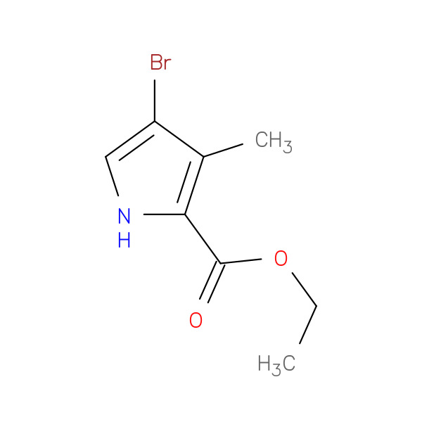 Ethyl 4-bromo-3-methyl-1H-pyrrole-2-carboxylate 化学構造式