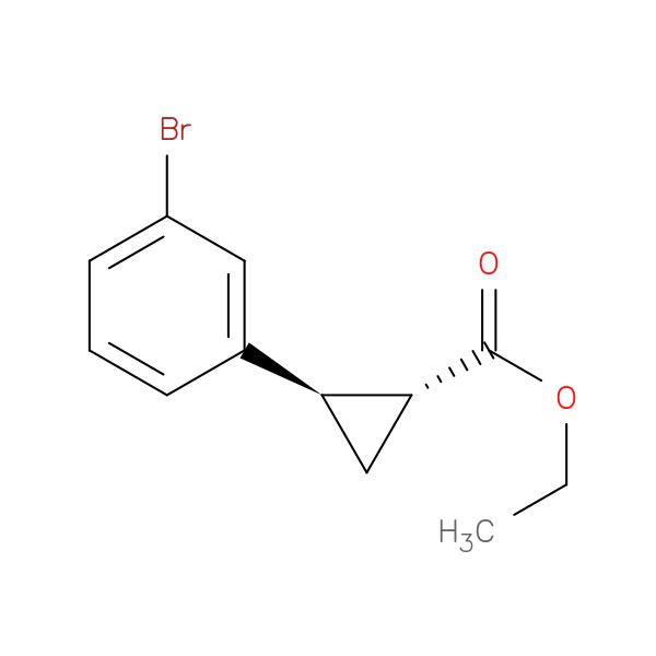 trans-2-(3-Bromo-phenyl)-cyclopropanecarboxylicacidethylester 化学構造式