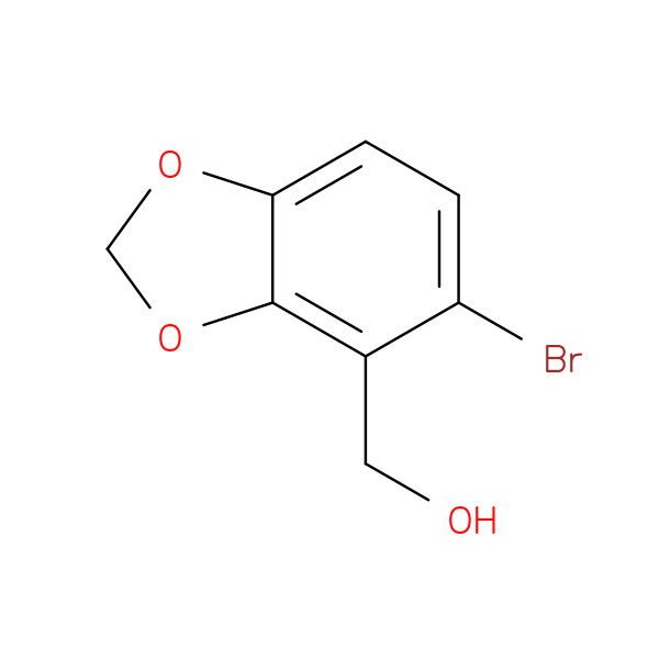 1,3-Benzodioxole-4-methanol, 5-bromo- 化学構造式