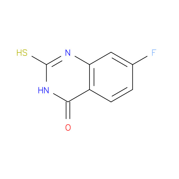 7-Fluoro-2-mercaptoquinazolin-4(3H)-one 化学構造式