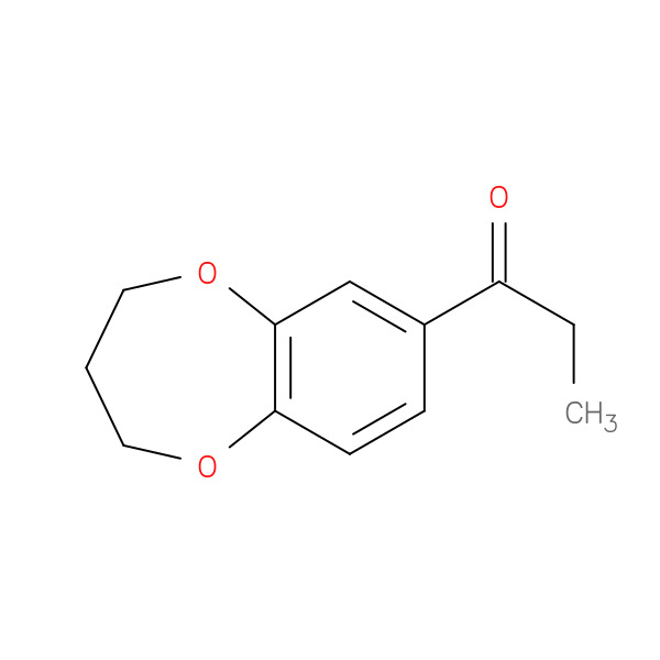 1-(3,4-dihydro-2H-1,5-benzodioxepin-7-yl)propan-1-one 化学構造式