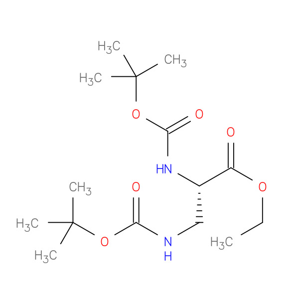 (S)-Ethyl2,3-bis((tert-butoxycarbonyl)amino)propanoate 化学構造式