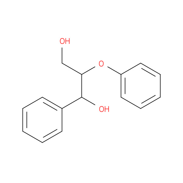 2-Phenoxy-1-phenylpropane-1,3-diol 化学構造式