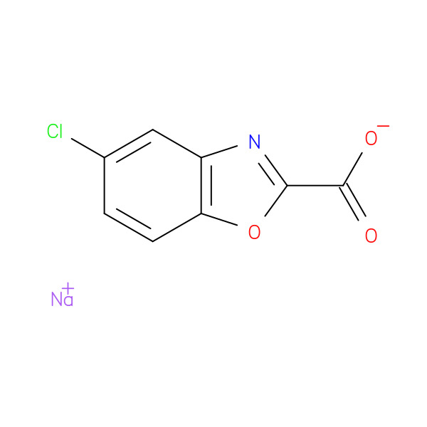 Sodium5-chlorobenzo[d]oxazole-2-carboxylate 化学構造式