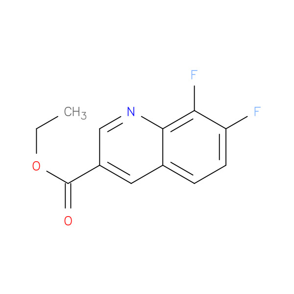 Ethyl7,8-difluoroquinoline-3-carboxylate 化学構造式