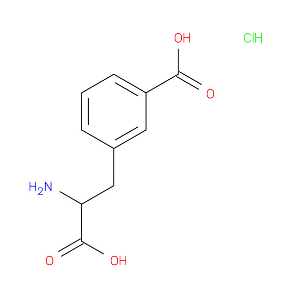 3-(2-Amino-2-carboxyethyl)benzoicacidhydrochloride 化学構造式