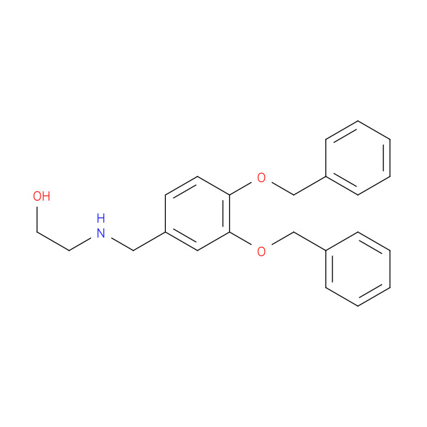 2-((3,4-Bis(benzyloxy)benzyl)amino)ethan-1-ol 化学構造式
