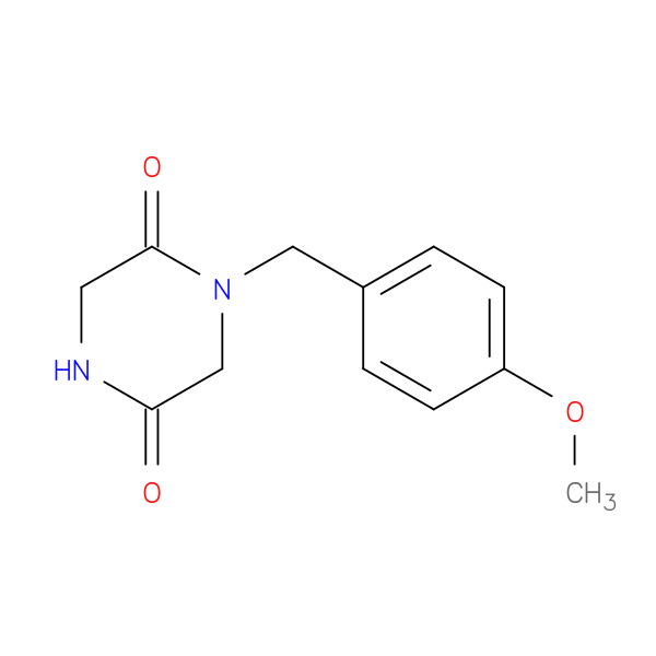 1-[(4-methoxyphenyl)methyl]-2,5-Piperazinedione 化学構造式