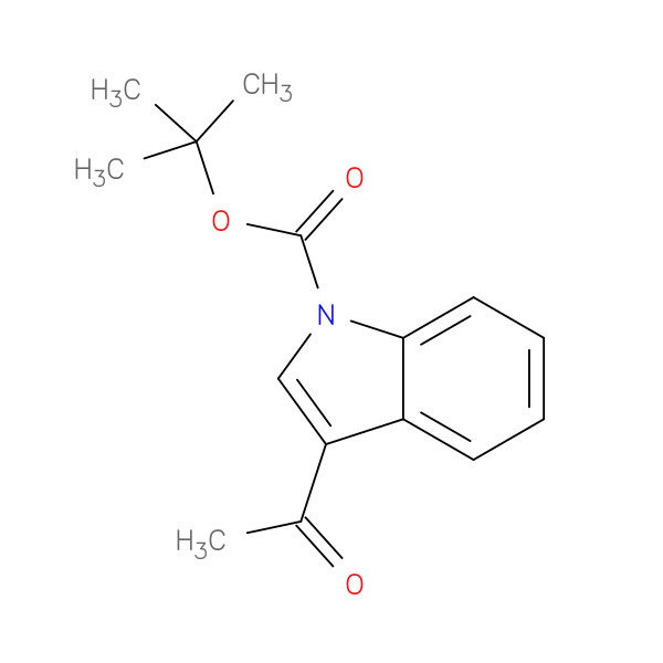tert-Butyl 3-acetyl-1H-indole-1-carboxylate 化学構造式