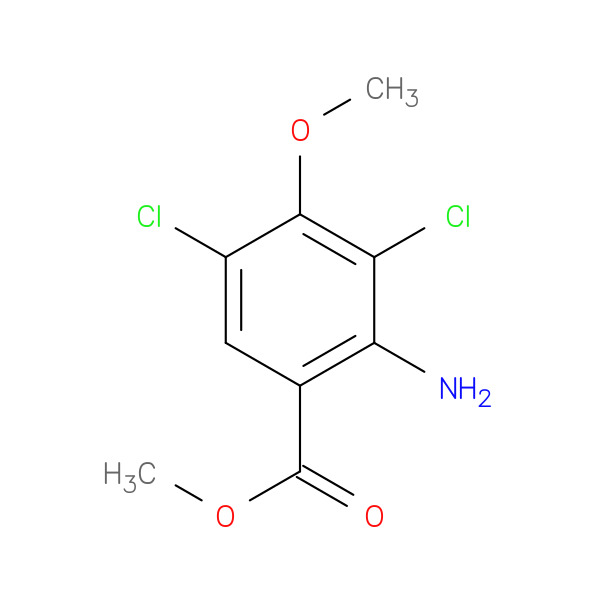 Benzoicacid,2-amino-3,5-dichloro-4-methoxy-,methylester 化学構造式
