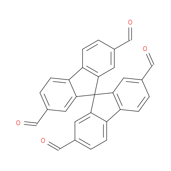 2,2',7,7'-tetraaldehyde-9,9'-spirobifluorene 化学構造式