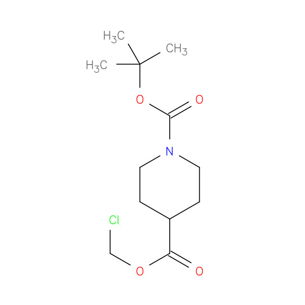 1-tert-Butyl 4-chloromethyl piperidine-1,4-dicarboxylate 化学構造式