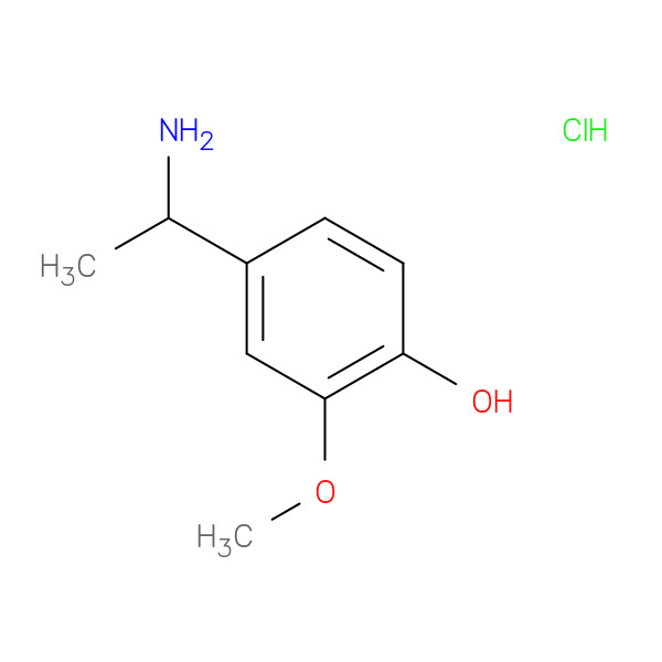 Phenol, 4-(1-aminoethyl)-2-methoxy-, hydrochloride (1:1) 化学構造式