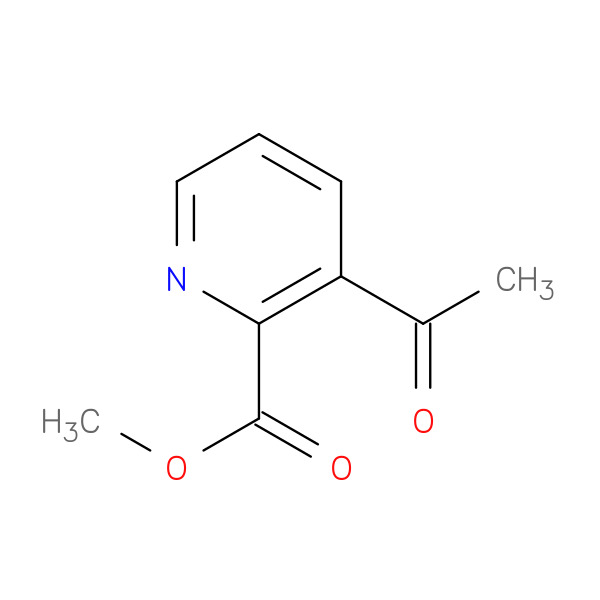2-Pyridinecarboxylic acid, 3-acetyl-, methyl ester 化学構造式