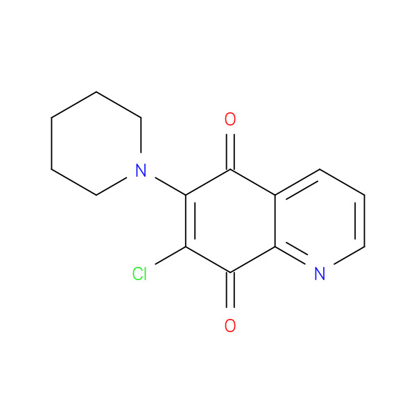 5,8-Quinolinedione, 7-chloro-6-(1-piperidinyl)- 化学構造式