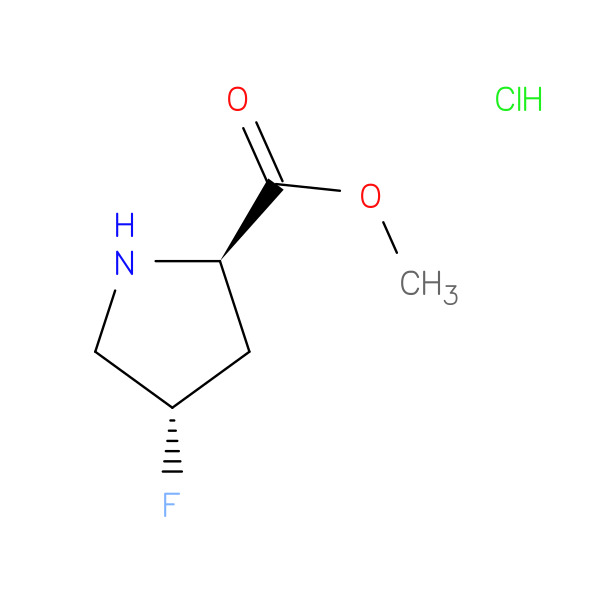 D-Proline, 4-fluoro-, methyl ester, hydrochloride, (4S)- 化学構造式