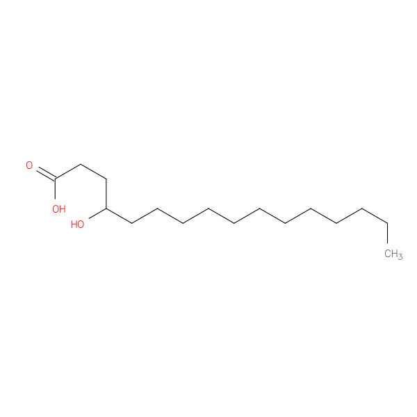 Hexadecanoic acid, 4-hydroxy- 化学構造式