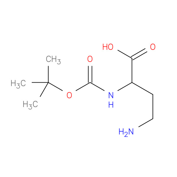 2-(Boc-amino)-4-aminobutanoic acid 化学構造式