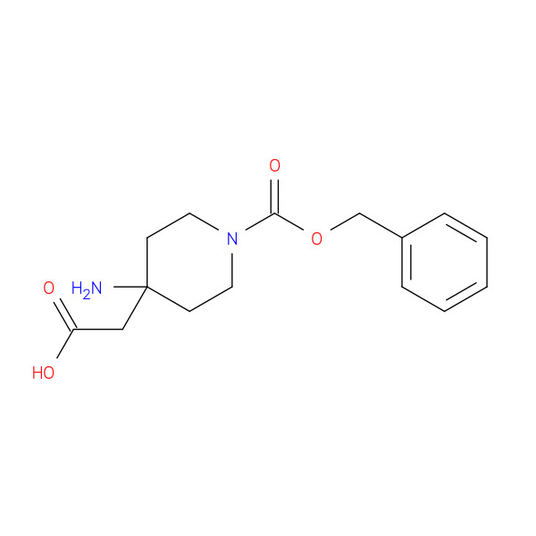 1-Cbz-4-amino-4-piperidineacetic acid 化学構造式